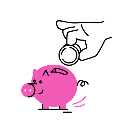 Piggy bank deposit  Illustration