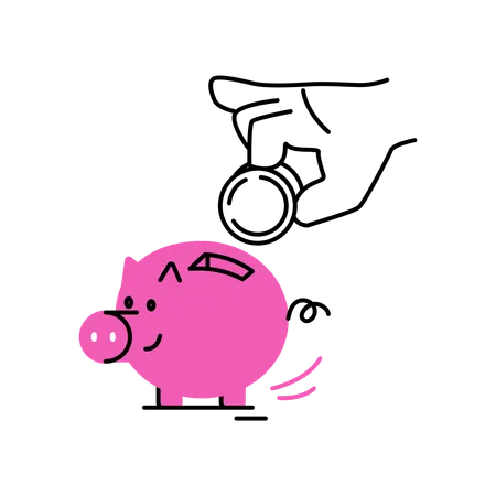 Piggy bank deposit  Illustration