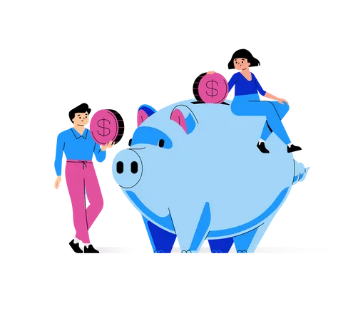 Piggy Bank Savings  Illustration