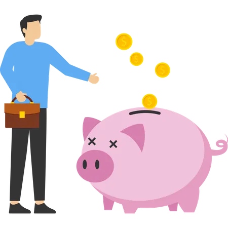 Piggy bank savings  Illustration