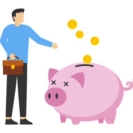 Piggy bank savings  Illustration