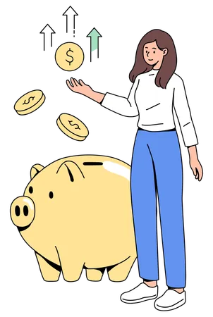 Piggy bank savings  Illustration