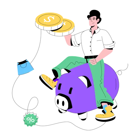 Piggy Bank Savings  Illustration