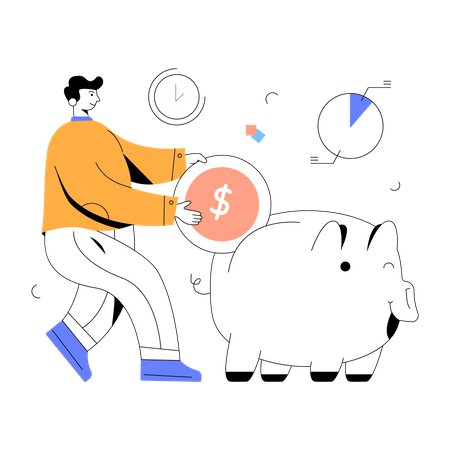 Piggy Savings Illustration