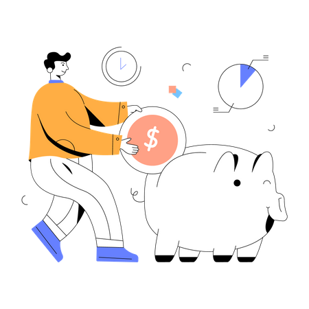 Piggy Savings  Illustration