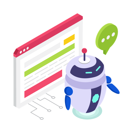 Pila de chatbot de IA  Ilustración
