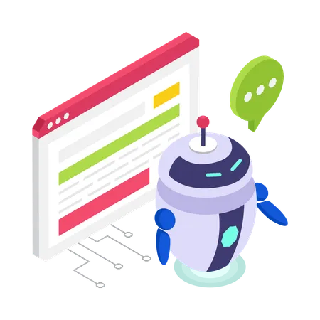 Pila de chatbot de IA  Ilustración
