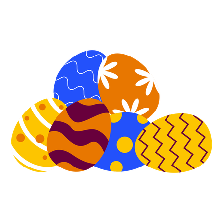 Montón de huevos de Pascua  Ilustración