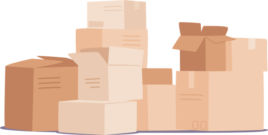 Pile of Boxes Illustration