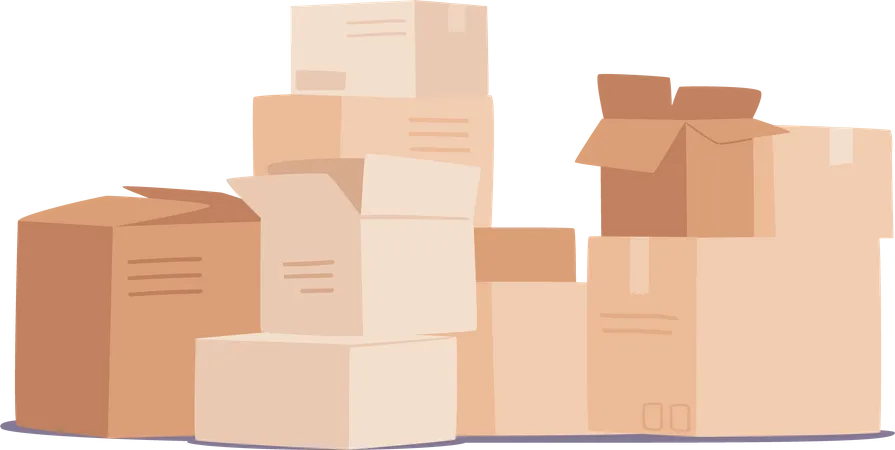 Pile of Boxes Illustration