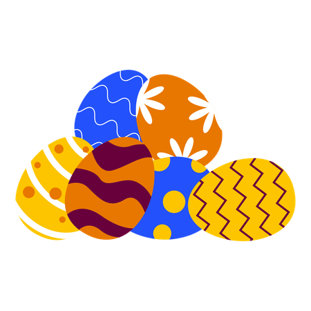 Pile of easter eggs  Illustration