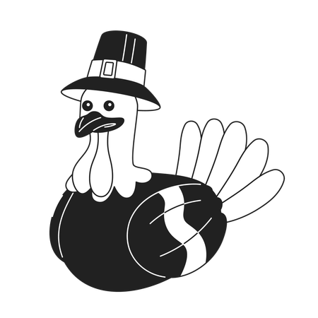 Pilgrim turkey mascot  일러스트레이션
