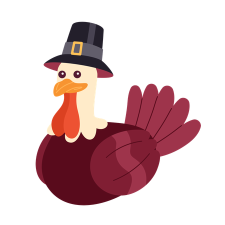 Pilgrim turkey mascot  Illustration