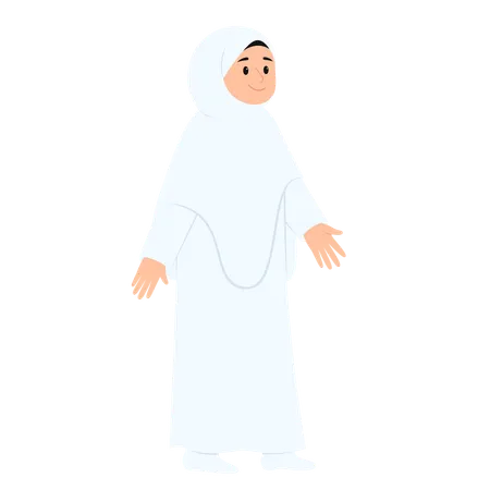 Pilgrims Female Hajj  Illustration