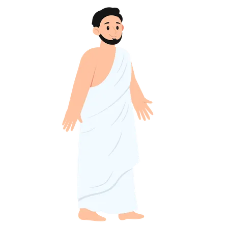 Pilgrims Male Hajj  Illustration