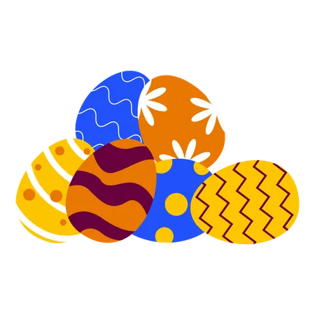 Pilha de ovos de páscoa  Ilustração