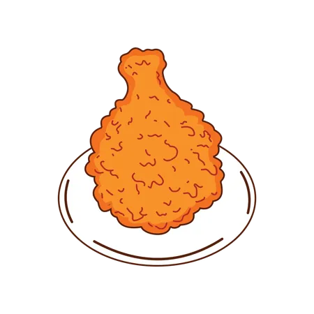 Pilon de poulet frit croustillant  Illustration