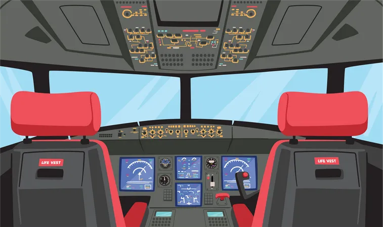 Pilot Cockpit Illustration