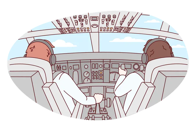 Pilot cockpit Illustration