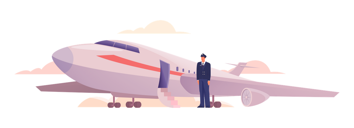 Pilot ready for flight  Illustration