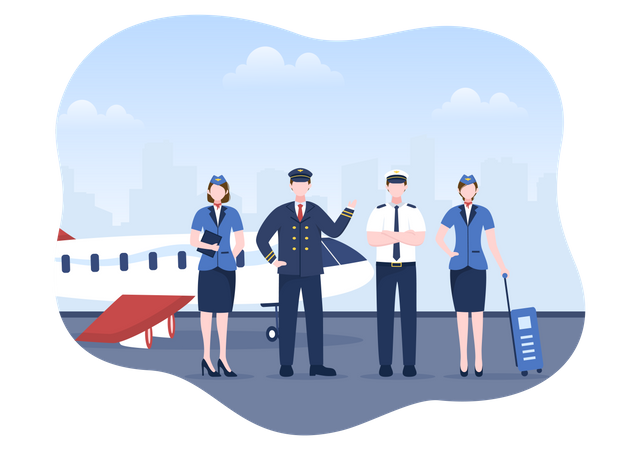 Pilot und Stewardess  Illustration