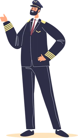 Pilote civil en uniforme  Illustration