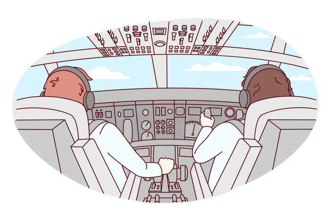 Pilotencockpit  Illustration