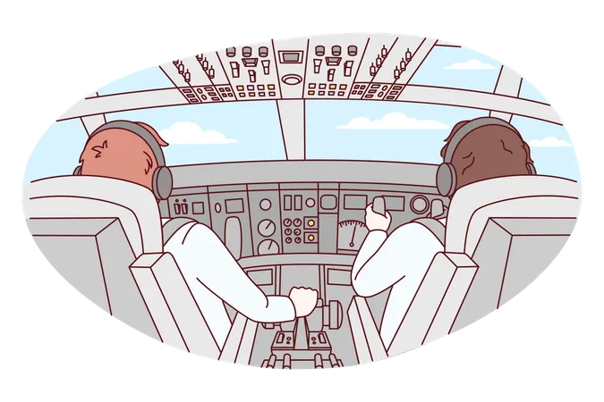 Pilotencockpit  Illustration