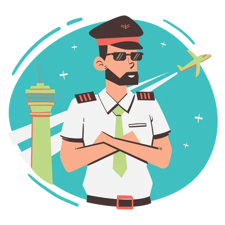 Piloto masculino  Ilustração