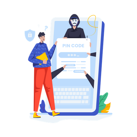 Pin code theft  일러스트레이션