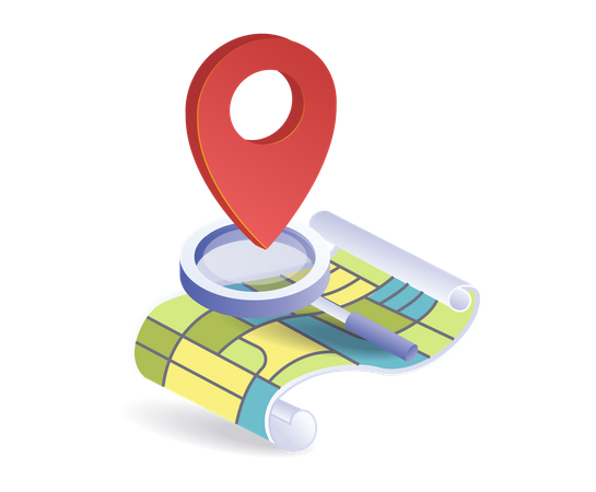 Pin location marks in map  Illustration