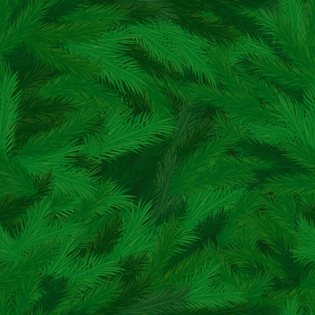 Pine Tree Branches with Needles Seamless Pattern  Illustration