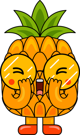 Pineapple Mascot shouting  Illustration