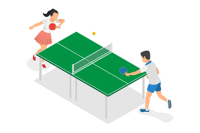 3 D Isometric Flat Vector Illustration Of Ping Pong Championship Tournament Illustration