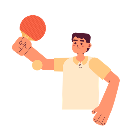 Pingpong-Spieler schlägt Ball mit Schläger  Illustration