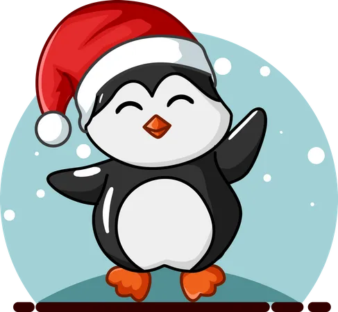 Pingüino de navidad  Ilustración