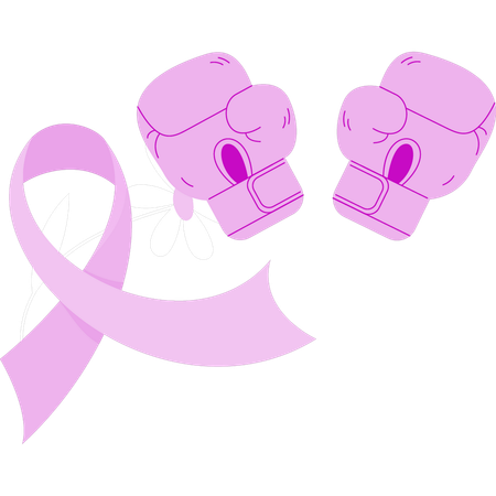 Pink boxing gloves  Illustration