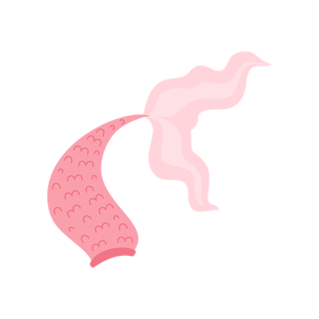 Pink mermaids fish tail  Illustration