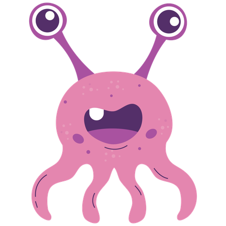 Pink Octopus-Like Germ  Illustration