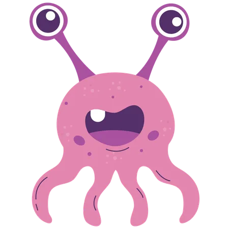 Pink Octopus-Like Germ  Illustration