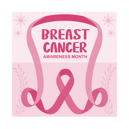 Pink ribbon as symbol of breast cancer awareness  Illustration