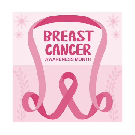 Pink ribbon as symbol of breast cancer awareness  Illustration