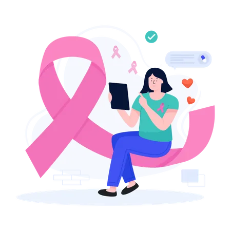 Pink Ribbon Campaign  Illustration