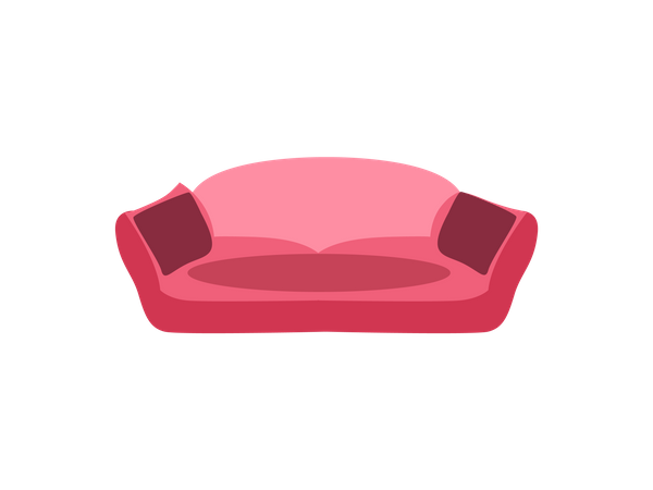 Pink shaded royal vintage sofa Illustration