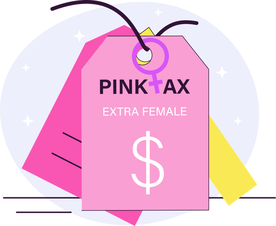 Pink tax tag  Illustration