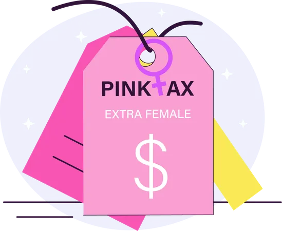 Pink tax tag  Illustration