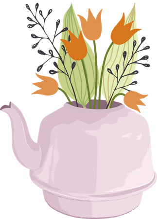 Pink teapot Illustration