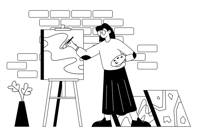 Pintora profesional  Ilustración