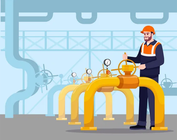 Pipeline maintenance Illustration