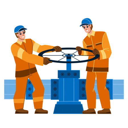 Pipeline workers  Illustration